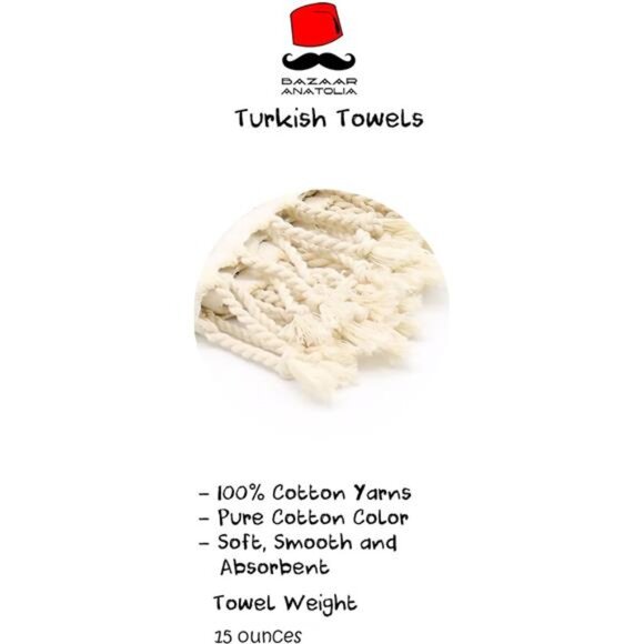 Turkish Bath Towels 100% Cotton Beach Towel Oversized Quick Dry - Picture 5 of 7